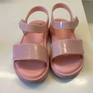 Mini Melissa Sparkly Pink Sandals- like new